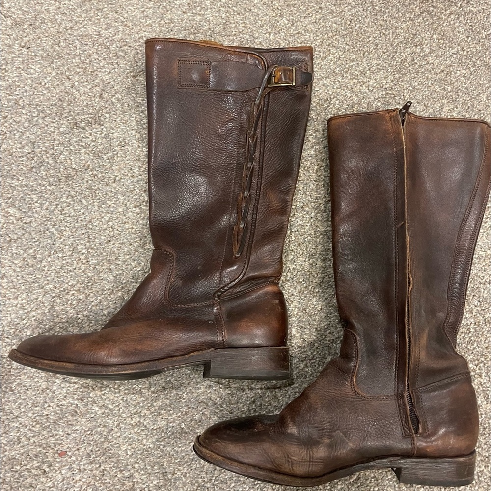 BED|STU Brown Leather Riding Boots